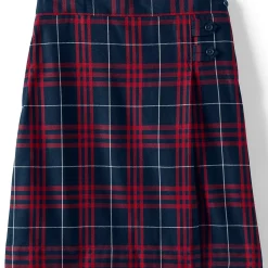 School Uniform Girls Plaid A-line Skirt Below the Knee