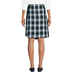 School Uniform Girls Plaid A Line Tab Skort Top of Knee