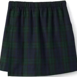 School Uniform Girls Plaid A Line Tab Skort Top of Knee