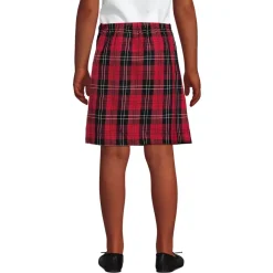 School Uniform Girls Plaid A Line Tab Skort Top of Knee