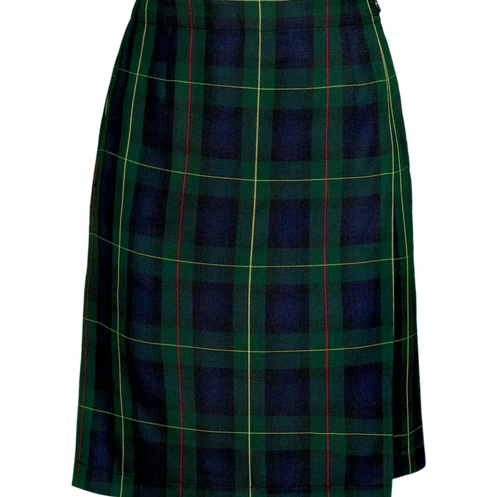 School Uniform Girls Plaid A Line Tab Skort Top of Knee