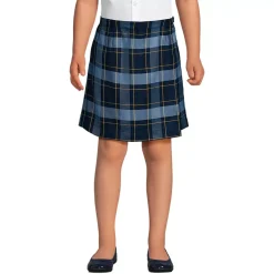 School Uniform Girls Plaid A Line Tab Skort Top of Knee