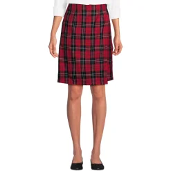 School Uniform Girls Plaid A Line Tab Skort Top of Knee