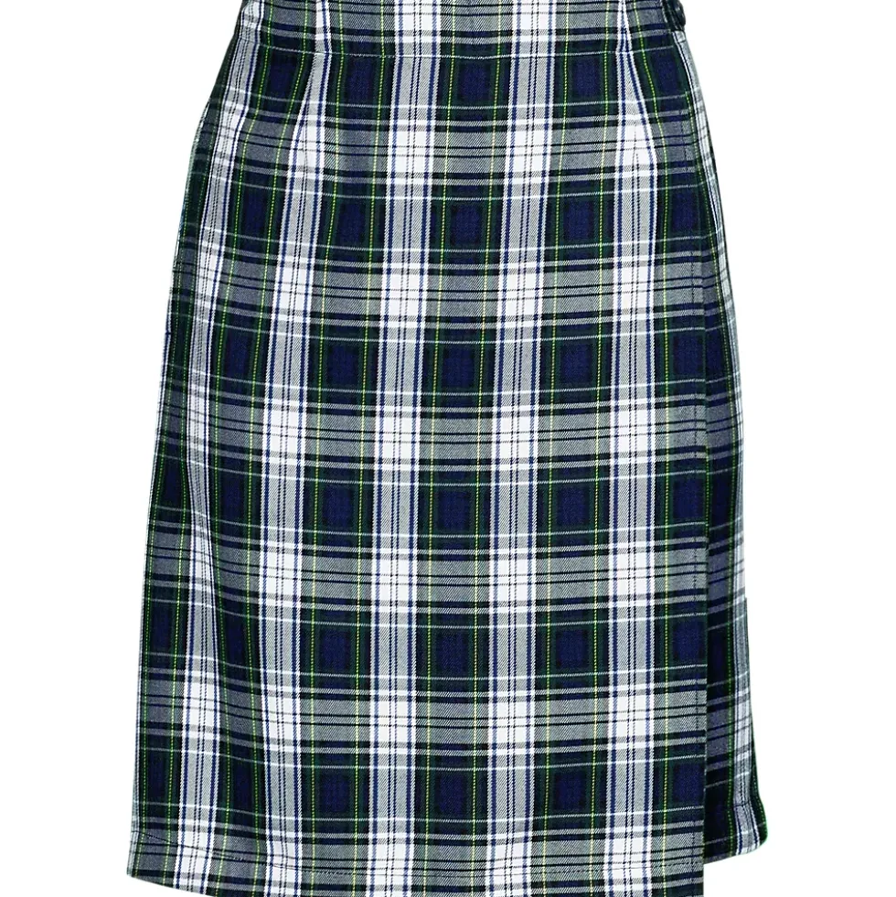 School Uniform Girls Plaid A Line Tab Skort Top of Knee