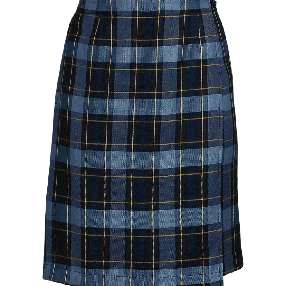 School Uniform Girls Plaid A Line Tab Skort Top of Knee