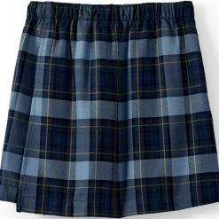 School Uniform Girls Plaid A Line Tab Skort Top of Knee