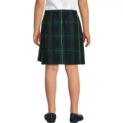 School Uniform Girls Plaid A Line Tab Skort Top of Knee