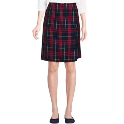 School Uniform Girls Plaid A Line Tab Skort Top of Knee