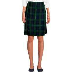 School Uniform Girls Plaid A Line Tab Skort Top of Knee