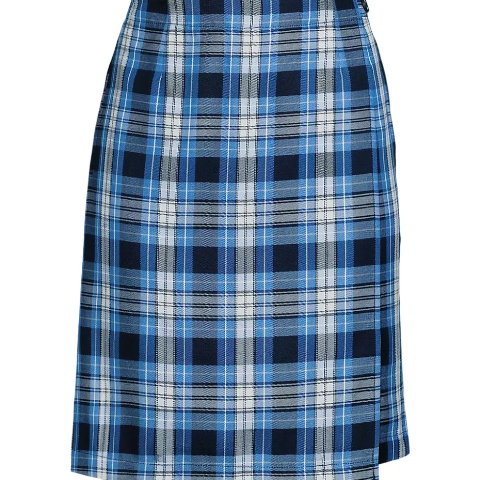 School Uniform Girls Plaid A Line Tab Skort Top of Knee