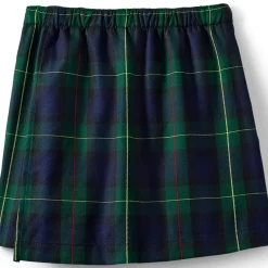 School Uniform Girls Plaid A Line Tab Skort Top of Knee