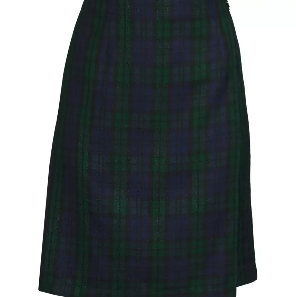 School Uniform Girls Plaid A Line Tab Skort Top of Knee