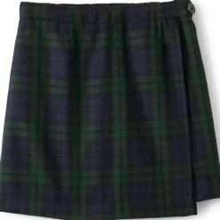School Uniform Girls Plaid A Line Tab Skort Top of Knee
