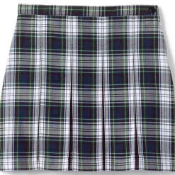 School Uniform Girls Plaid Box Pleat Skirt Top of the Knee