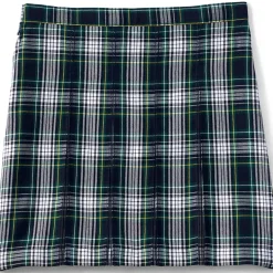 School Uniform Girls Plaid Box Pleat Skirt Top of the Knee