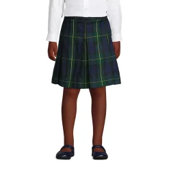 School Uniform Girls Plaid Box Pleat Skirt Top of the Knee