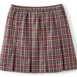 School Uniform Girls Plaid Box Pleat Skirt Top of the Knee