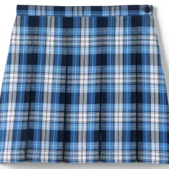 School Uniform Girls Plaid Box Pleat Skirt Top of the Knee