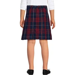 School Uniform Girls Plaid Box Pleat Skirt Top of the Knee