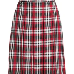 School Uniform Girls Plaid Box Pleat Skirt Top of the Knee