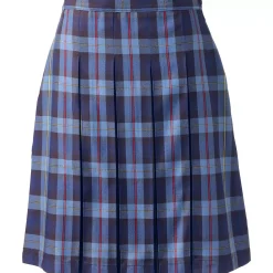 School Uniform Girls Plaid Box Pleat Skirt Top of the Knee