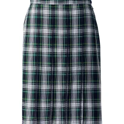 School Uniform Girls Plaid Box Pleat Skirt Top of the Knee