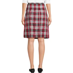 School Uniform Girls Plaid Box Pleat Skirt Top of the Knee