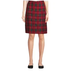 School Uniform Girls Plaid Box Pleat Skirt Top of the Knee