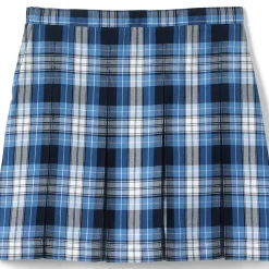 School Uniform Girls Plaid Box Pleat Skirt Top of the Knee