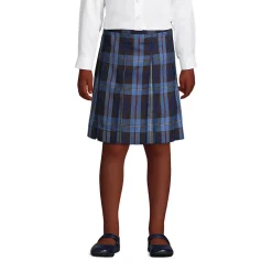 School Uniform Girls Plaid Box Pleat Skirt Top of the Knee