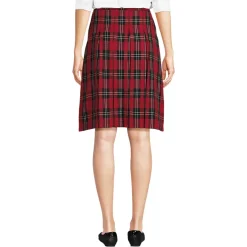 School Uniform Girls Plaid Box Pleat Skirt Top of the Knee