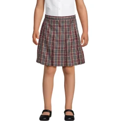 School Uniform Girls Plaid Box Pleat Skirt Top of the Knee