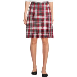 School Uniform Girls Plaid Box Pleat Skirt Top of the Knee