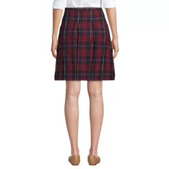School Uniform Girls Plaid Box Pleat Skirt Top of the Knee