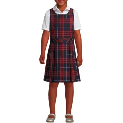School Uniform Girls Plaid Jumper Top of Knee