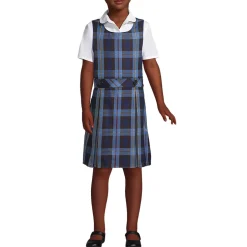 School Uniform Girls Plaid Jumper Top of Knee