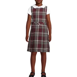 School Uniform Girls Plaid Jumper Top of Knee