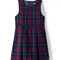 School Uniform Girls Plaid Jumper Top of Knee