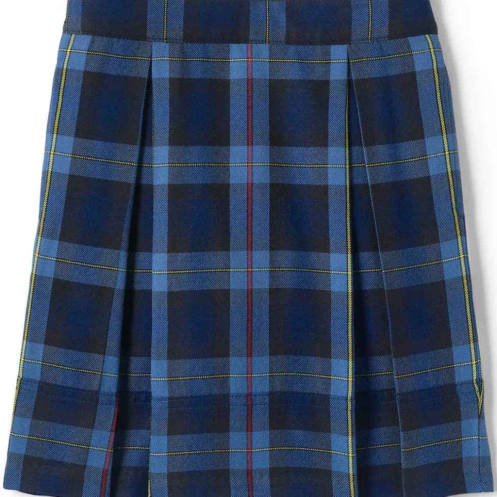 School Uniform Girls Plaid Pleated Skort Top of Knee