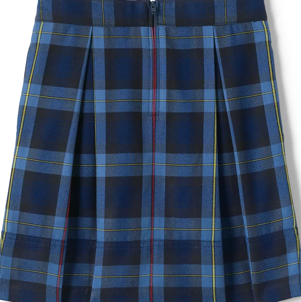 School Uniform Girls Plaid Pleated Skort Top of Knee