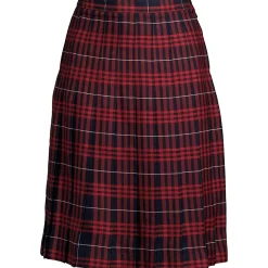 School Uniform Girls Plaid Pleated Skirt Below the Knee