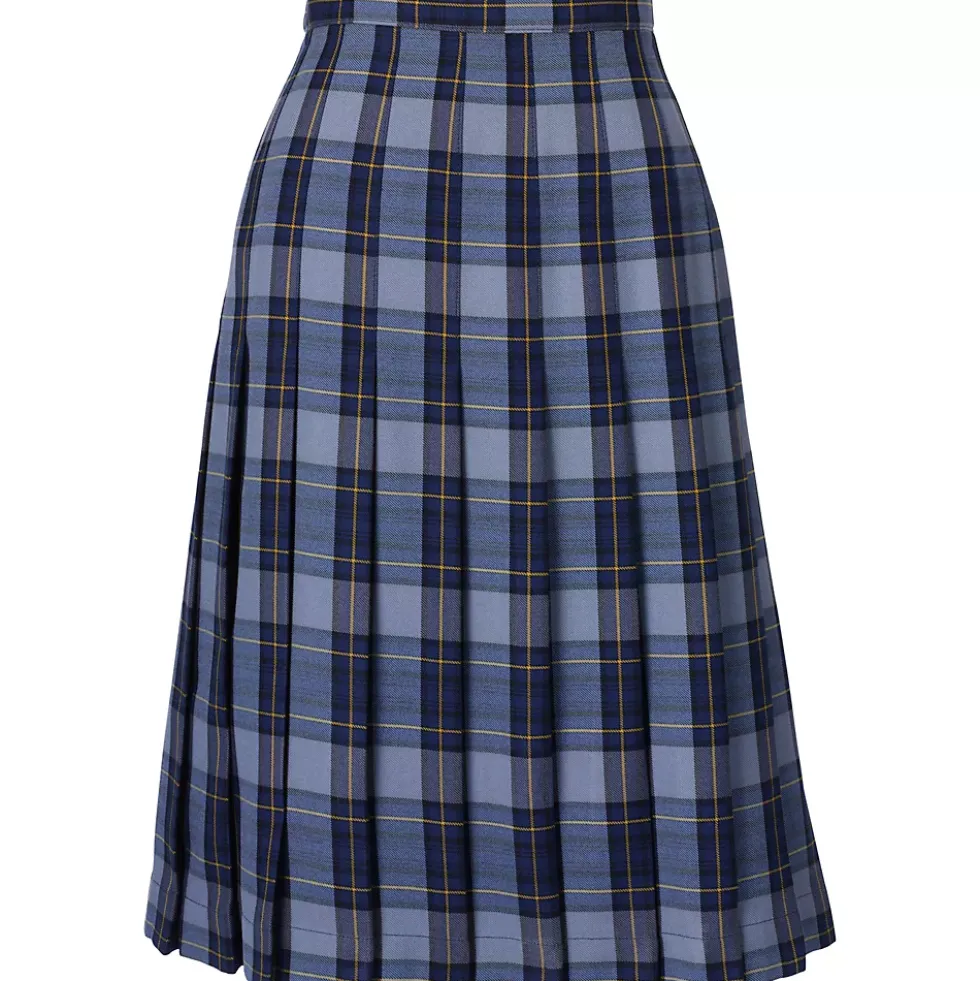 School Uniform Girls Plaid Pleated Skirt Below the Knee