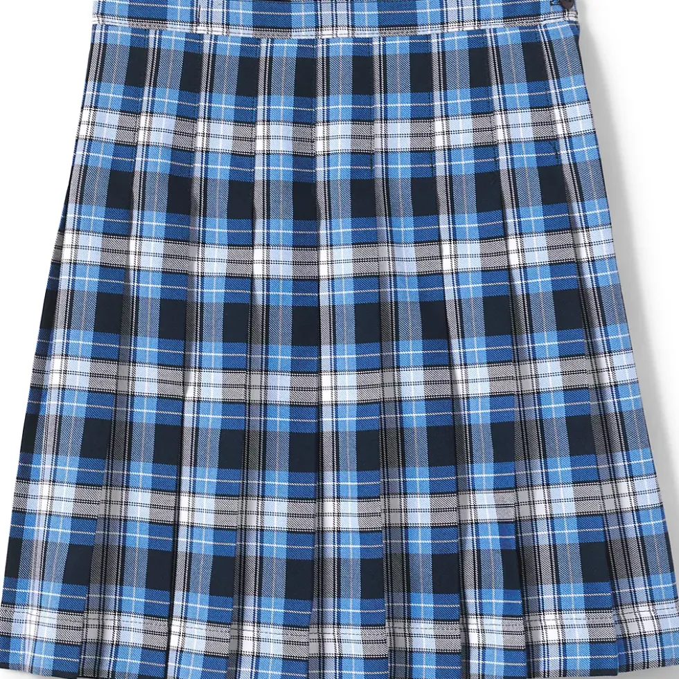 School Uniform Girls Plaid Pleated Skirt Below the Knee