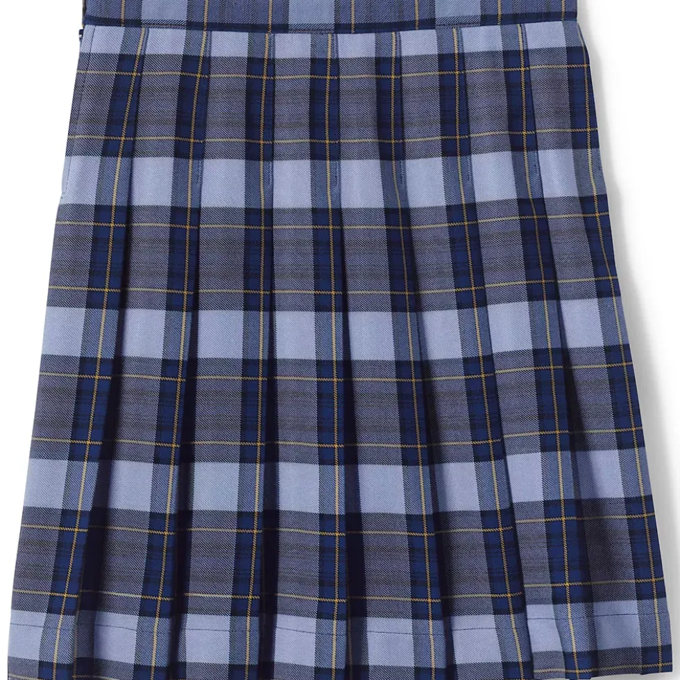 School Uniform Girls Plaid Pleated Skirt Below the Knee