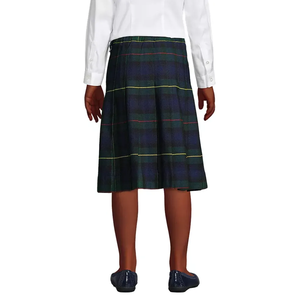 School Uniform Girls Plaid Pleated Skirt Below the Knee