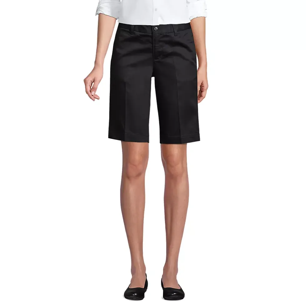 School Uniform Girls Plain Front Blend Chino Shorts