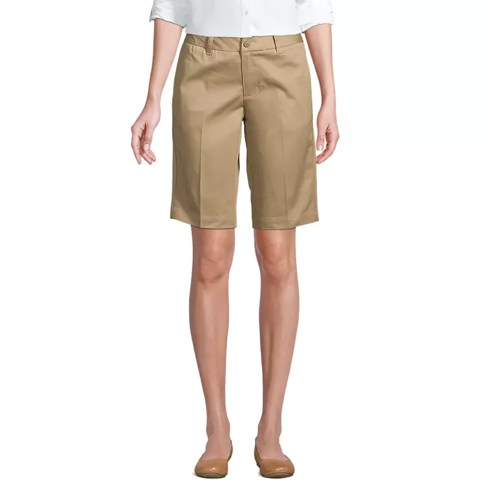 School Uniform Girls Plain Front Blend Chino Shorts