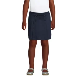 School Uniform Girls Ponte Button Front Skort Above the Knee