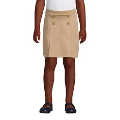 School Uniform Girls Ponte Button Front Skort Above the Knee