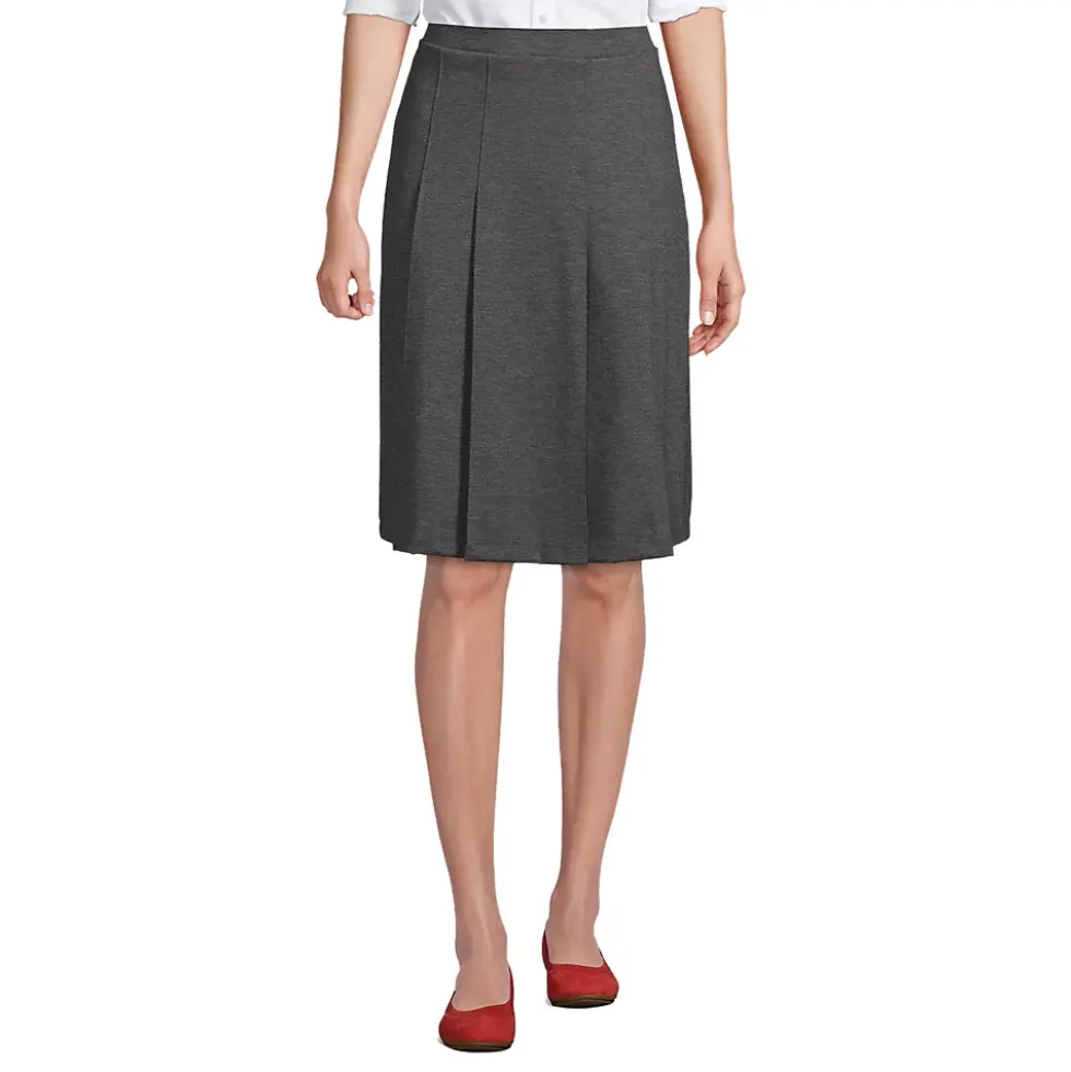 School Uniform Girls Ponte Pleat Skirt Top of Knee
